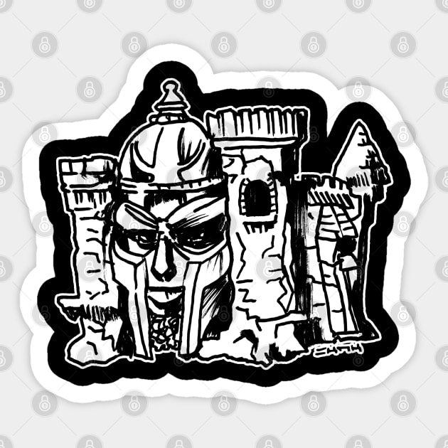 Castle Doom-skull Sticker by sketchnkustom